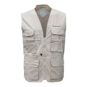 Foxfire Men's Utility Hiking Safari Vest Cotton Color Stone | size XL